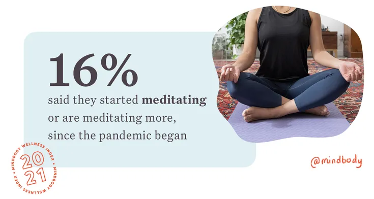 16% said they started meditating or are meditating more, since the pandemic began