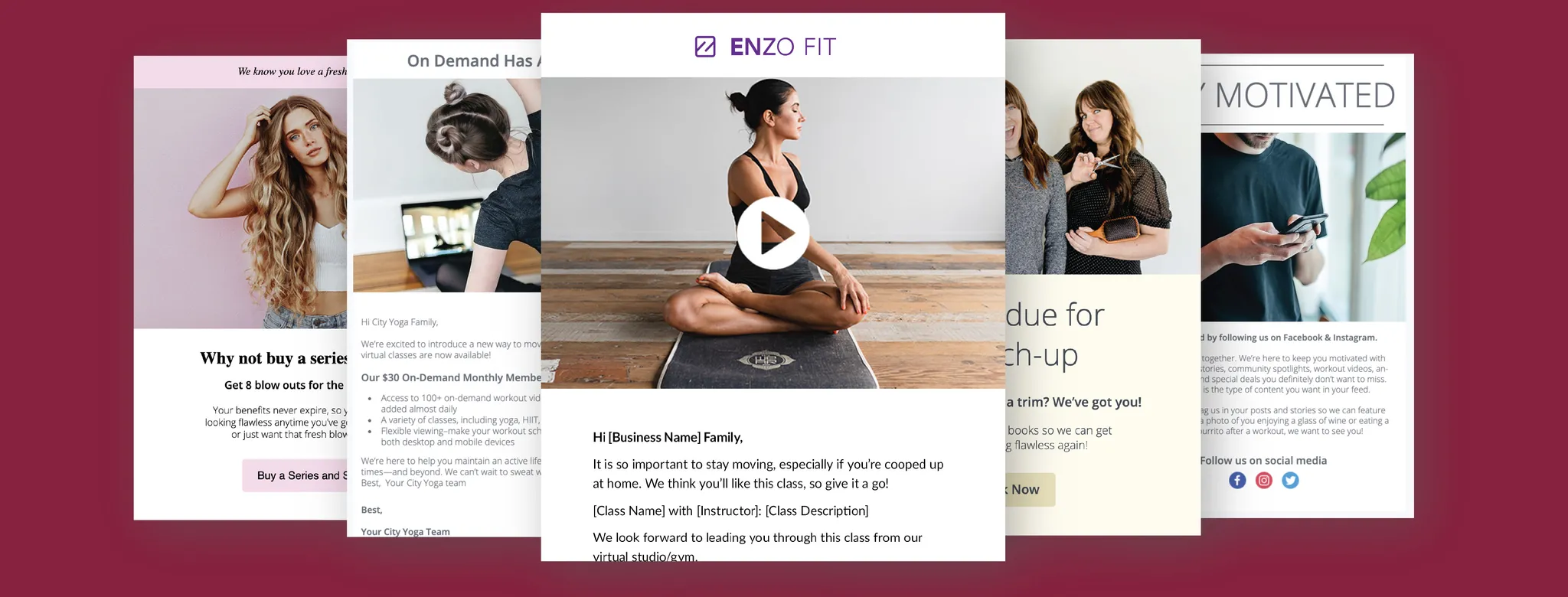 4 different graphics of different images and text in carousel. 