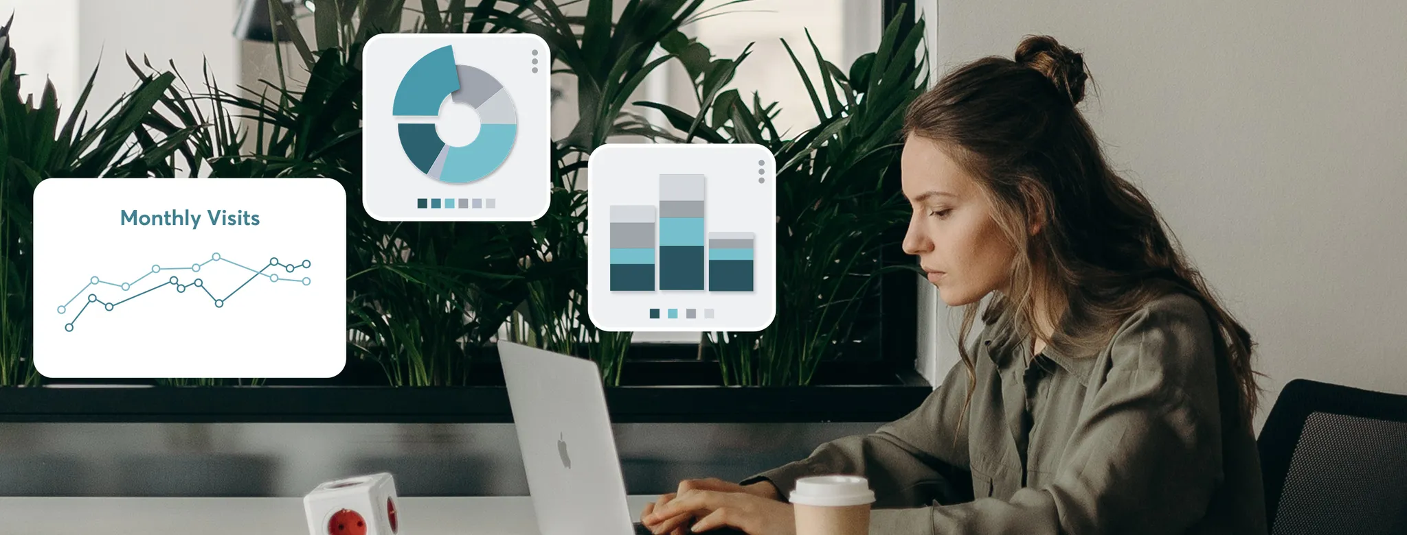 woman on her laptop at table