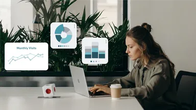 woman on her laptop at table