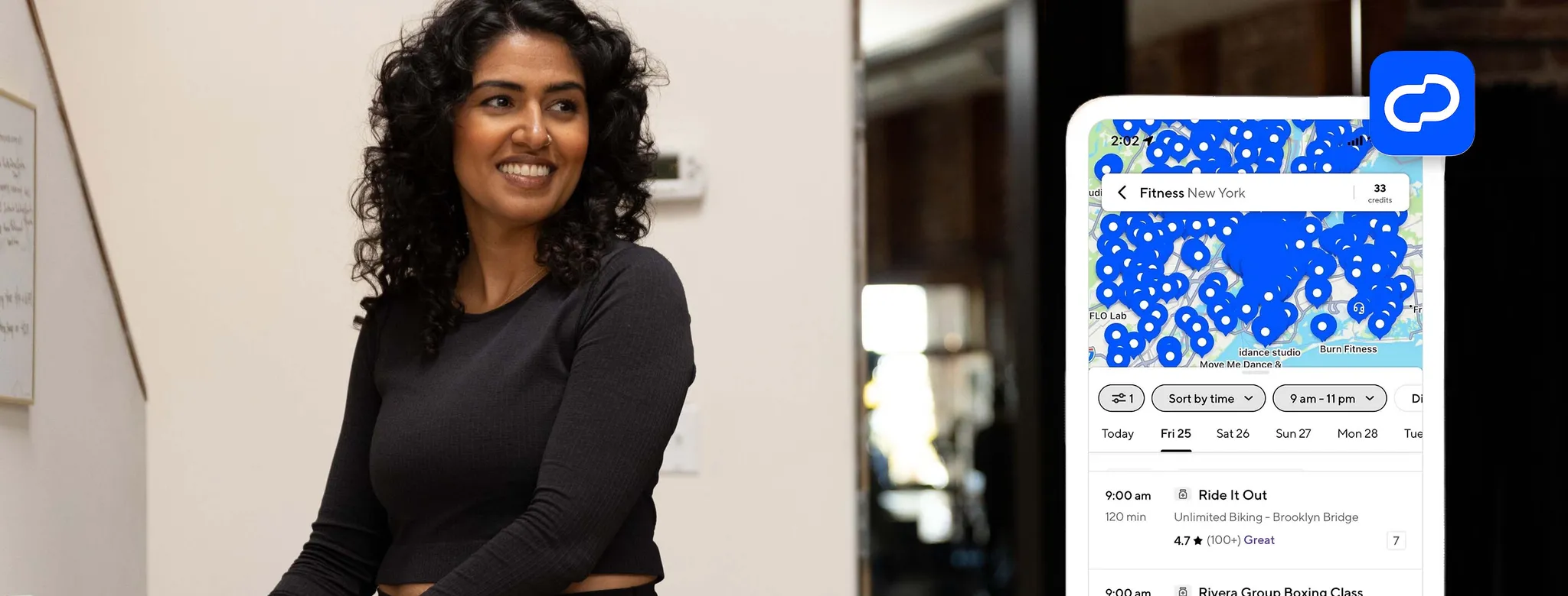 Woman using Classpass