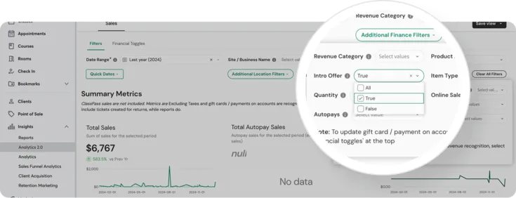 Additional finance filters
