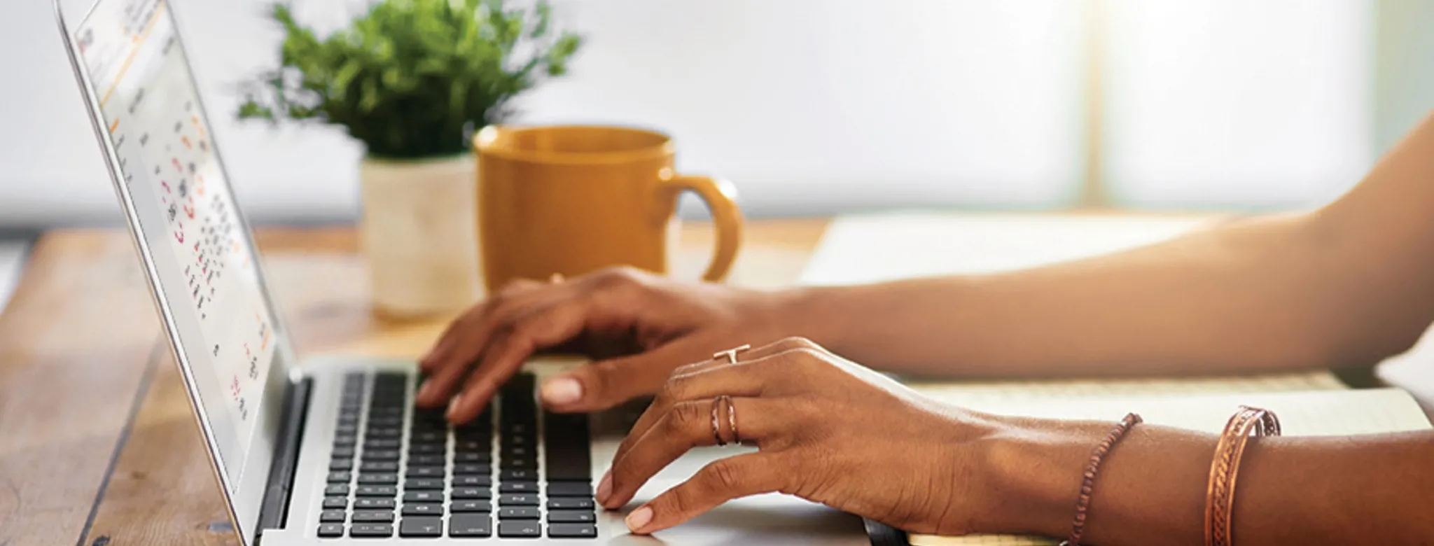 Women working on a laptop