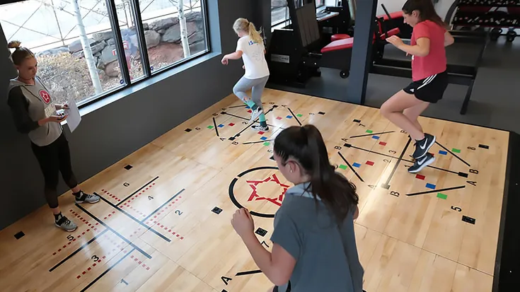 Athletes working on mobility drills at Athletic Republic