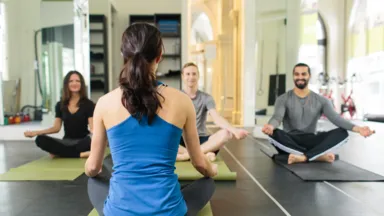 Group practicing yoga