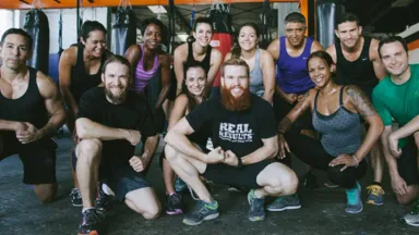 Group photo after fitness class