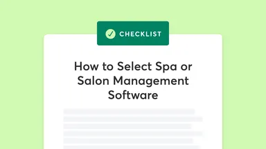 Checklist graphic with title How to Select Spa or Salon Management Software