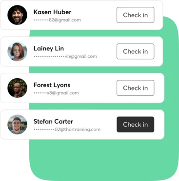 A collage showing the Mindbody Check-in App