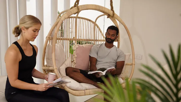 Two people relaxing at Clear Mind