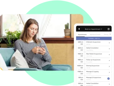 A collage showing booking software for day spas