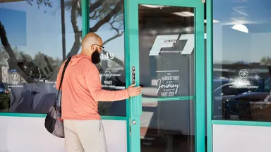 Man walks into fitness business