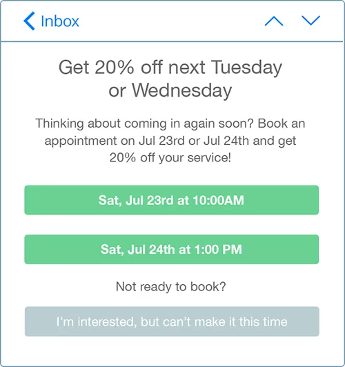 Fill slow days automated campaign
