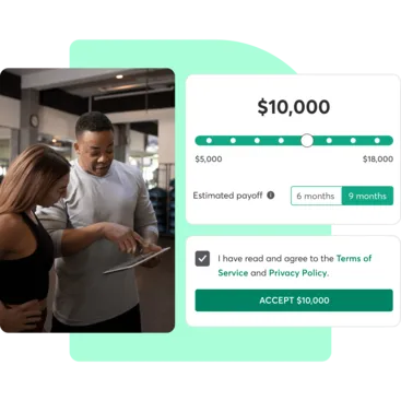 A collage showing Mindbody Capital for group training businesses