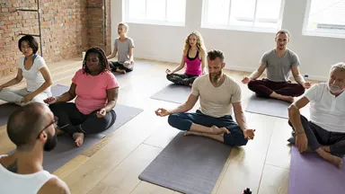 People in yoga poses