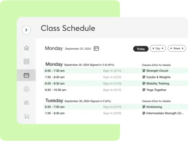 Mindbody scheduling features