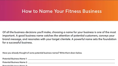 How to name your fitness business checklist