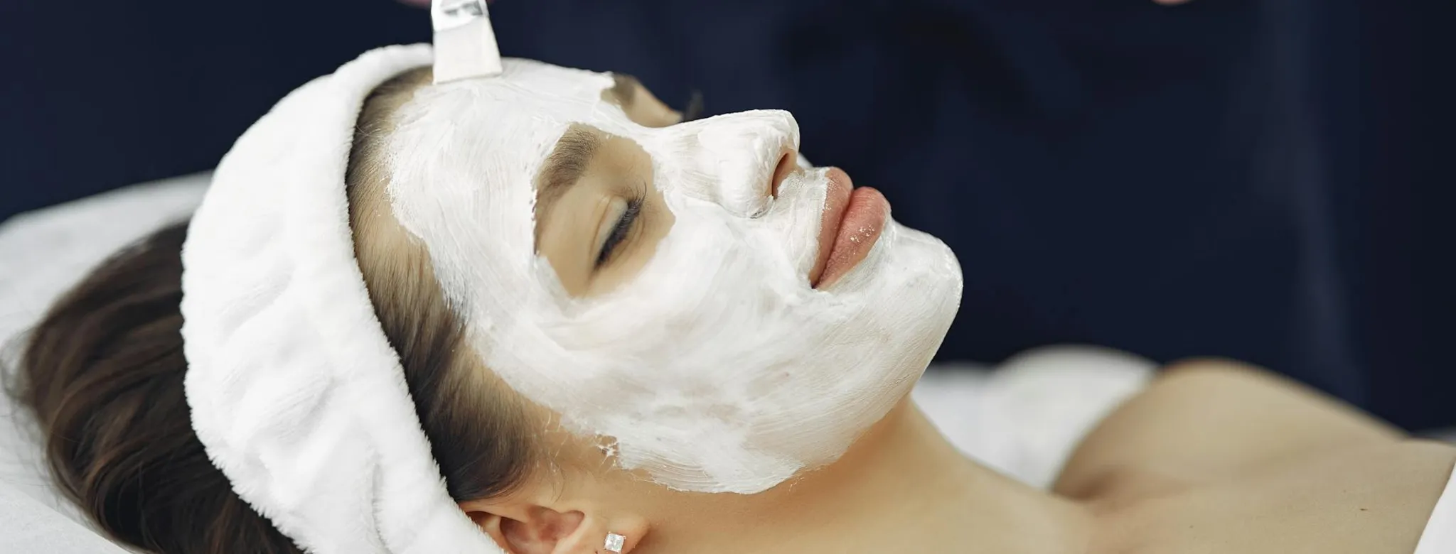 A woman getting a facial