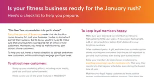 Checklist for getting your fitness business ready for the January rush