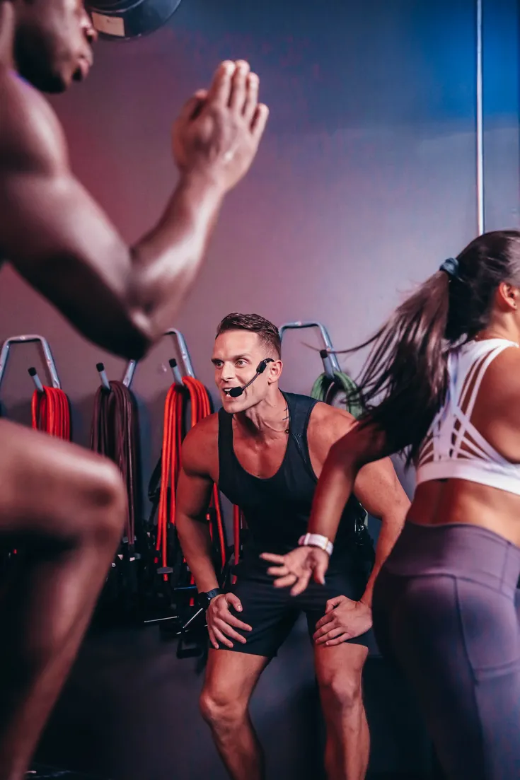 Kyle House teaching a class at his gym