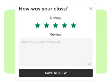 A collage showing reviews on the Mindbody Marketplace