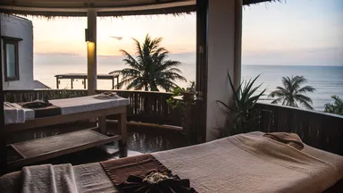 massage tables at resort spa