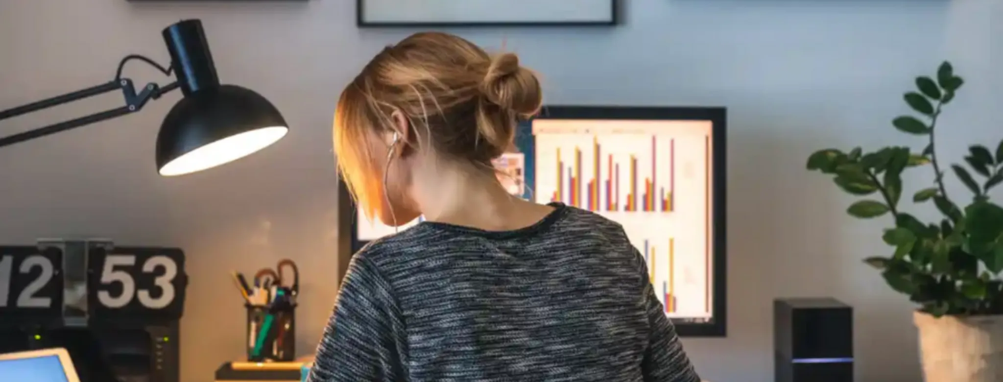 woman working at her desk