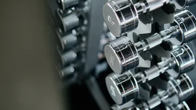 weights on weight rack