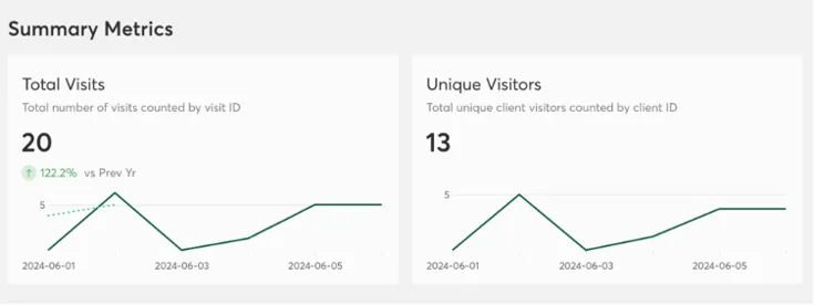 Analytics 2.0 Total Visits and Unique Visitors