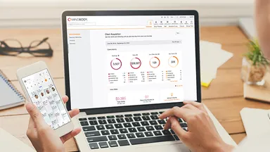 Laptop with software dashboard
