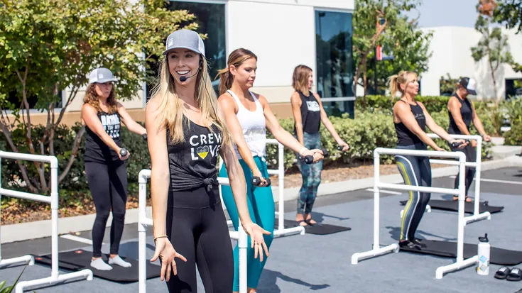 An outdoor class at Studio Barre