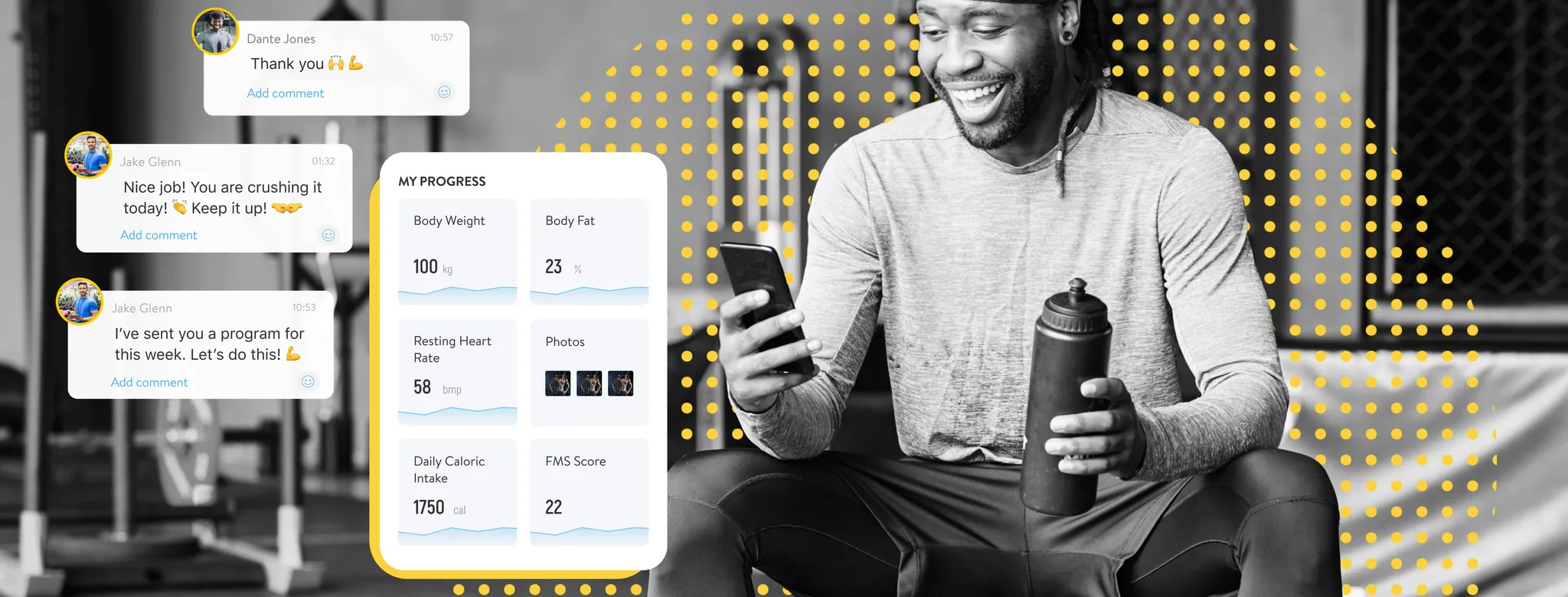 man using trainerize technology