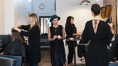 People working in salon