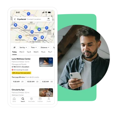 A screenshot from the ClassPass app.