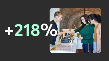 graphic showing a 218% increase